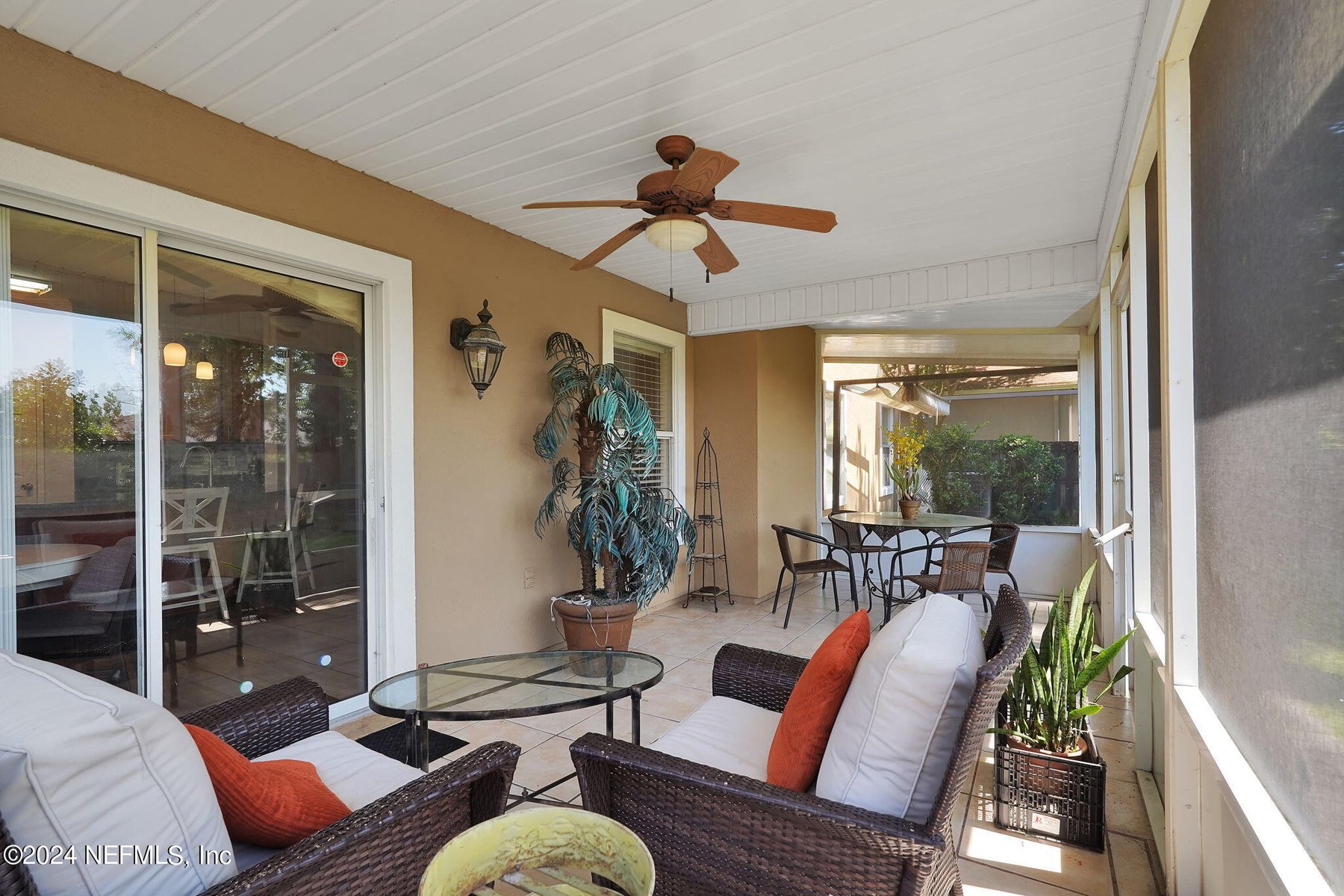 A screened porch off the living room of a home she listed in Jacksonville