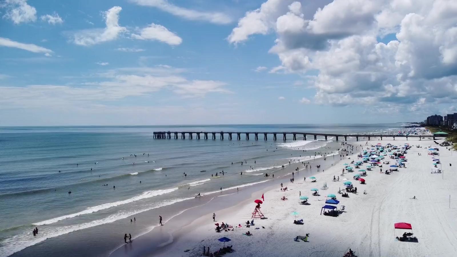 Jacksonville Beach and the pier from the air
